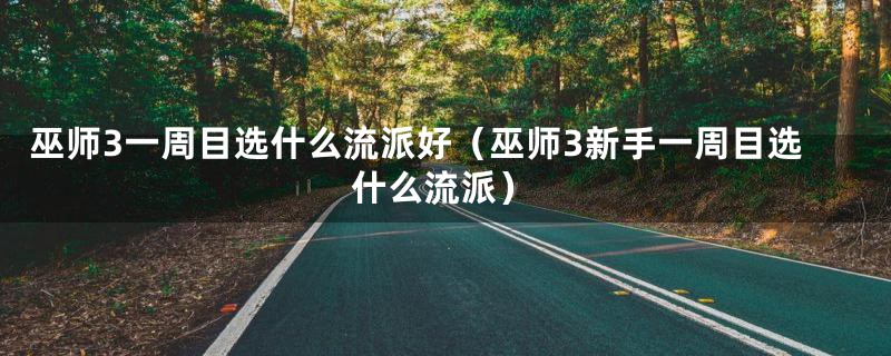 巫师3一周目选什么流派好（巫师3新手一周目选什么流派）
