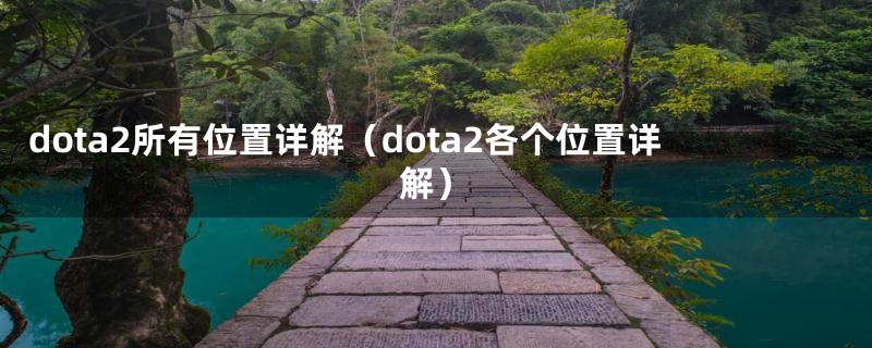 dota2所有位置详解（dota2各个位置详解）