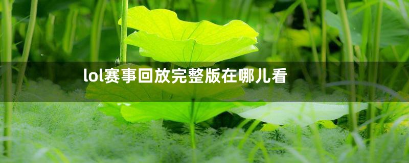 lol赛事回放完整版在哪儿看