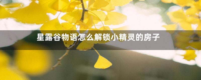 星露谷物语怎么解锁小精灵的房子
