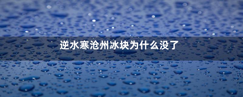 逆水寒沧州冰块为什么没了