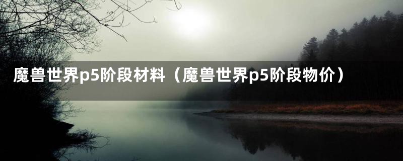 魔兽世界p5阶段材料(魔兽世界p5阶段物价)