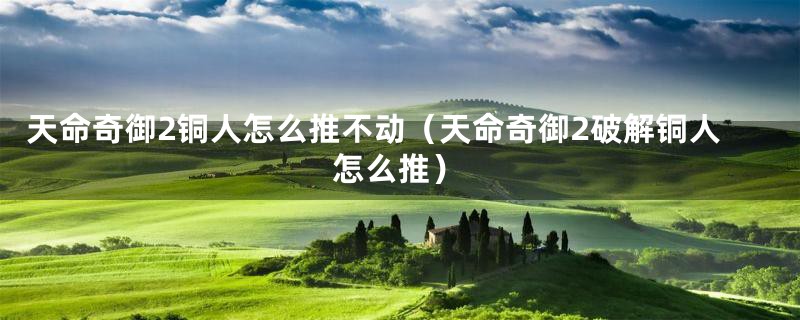 天命奇御2铜人怎么推不动（天命奇御2破解铜人怎么推）