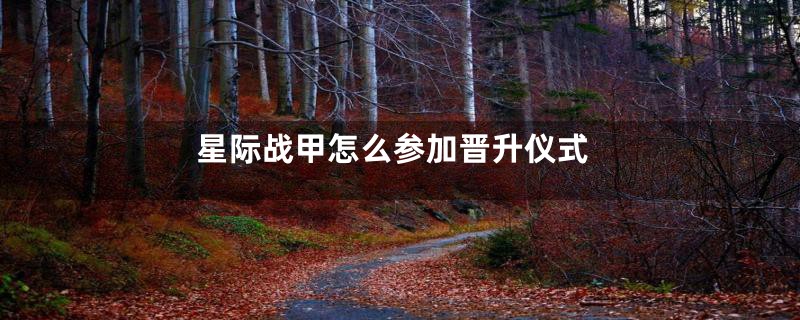 星际战甲怎么参加晋升仪式