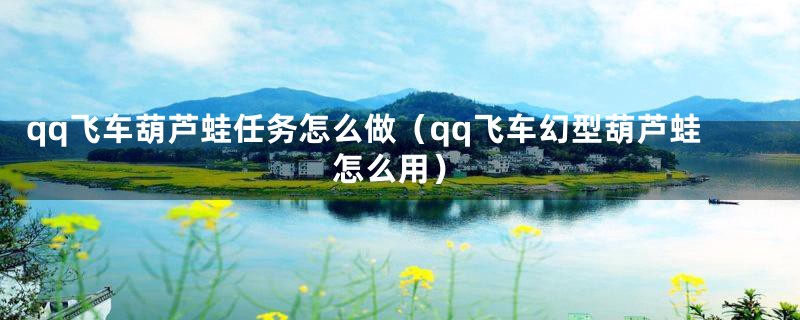 qq飞车葫芦蛙任务怎么做(qq飞车幻型葫芦蛙怎么用)
