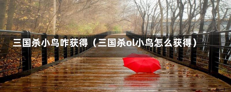 三国杀小鸟咋获得(三国杀ol小鸟怎么获得)