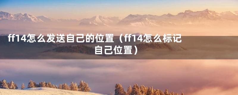 ff14怎么发送自己的位置(ff14怎么标记自己位置)