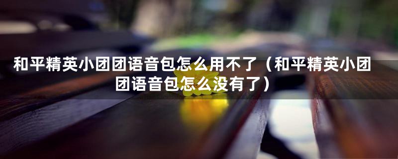 和平精英小团团语音包怎么用不了（和平精英小团团语音包怎么没有了）