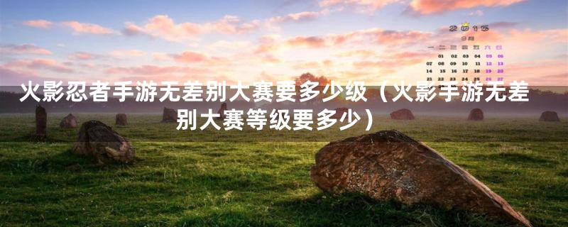 火影忍者手游无差别大赛要多少级（火影手游无差别大赛等级要多少）