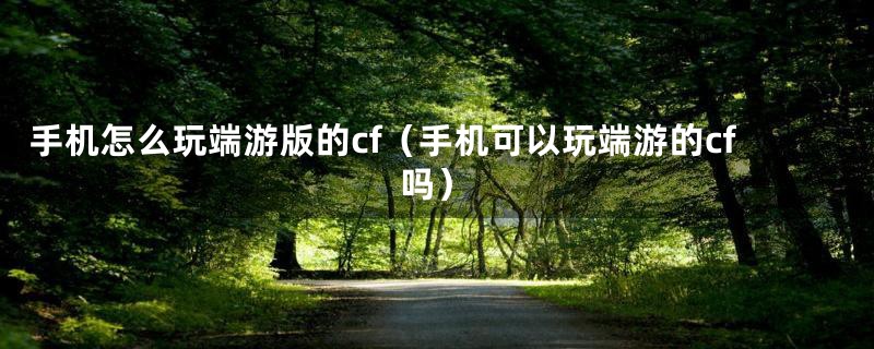 手机怎么玩端游版的cf(手机可以玩端游的cf吗)