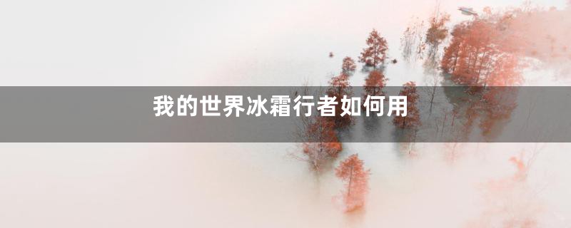 我的世界冰霜行者如何用