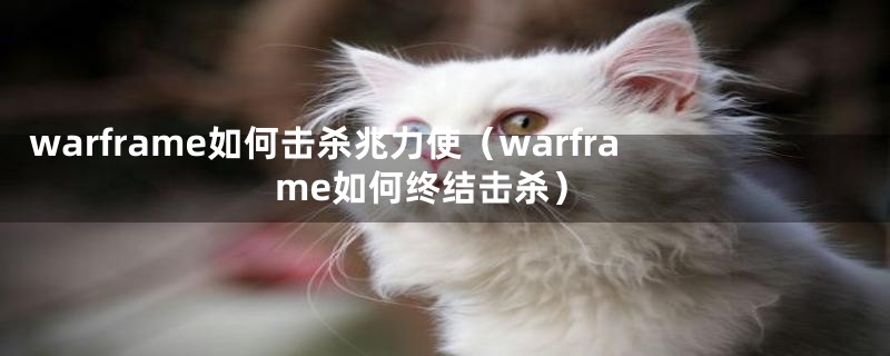 warframe如何击杀兆力使(warframe如何终结击杀)