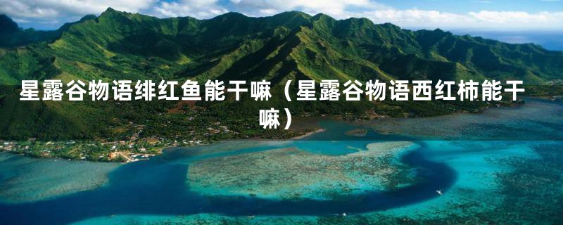 星露谷物语绯红鱼能干嘛（星露谷物语西红柿能干嘛）