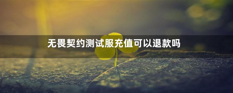 无畏契约测试服充值可以退款吗