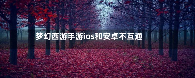 梦幻西游手游ios和安卓不互通