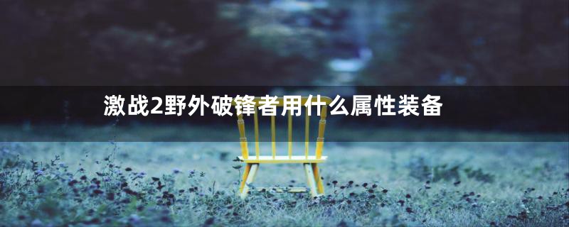 激战2野外破锋者用什么属性装备