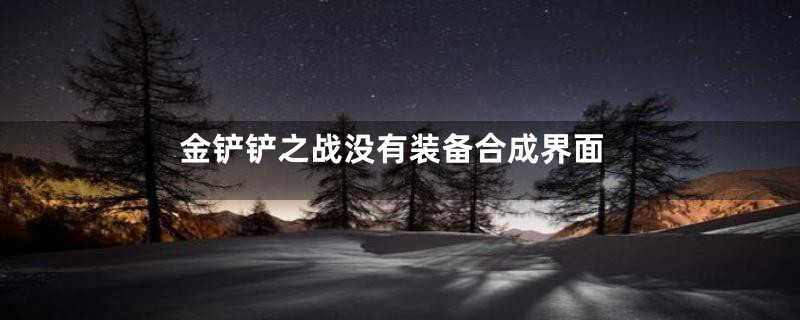 金铲铲之战没有装备合成界面