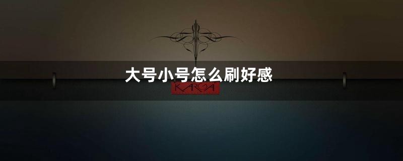 大号小号怎么刷好感