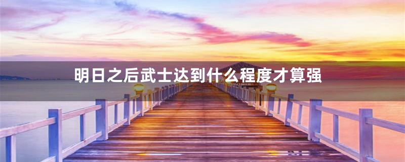 明日之后武士达到什么程度才算强