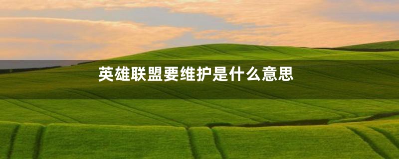 英雄联盟要维护是什么意思