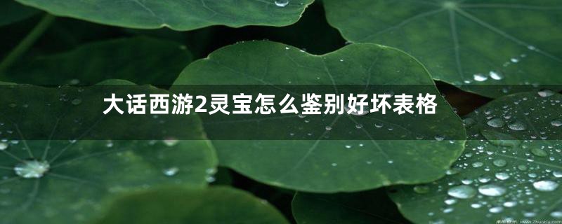 大话西游2灵宝怎么鉴别好坏表格
