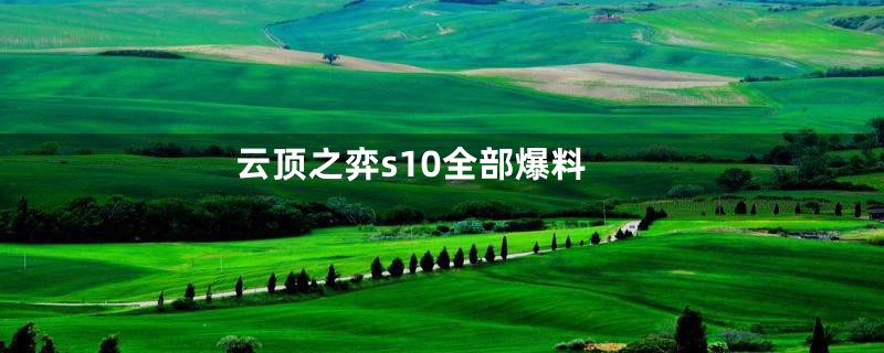 云顶之弈s10全部爆料