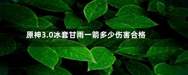 原神3.0冰套甘雨一箭多少伤害合格