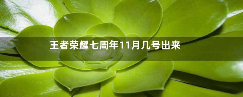 王者荣耀七周年11月几号出来