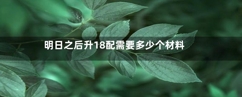 明日之后升18配需要多少个材料