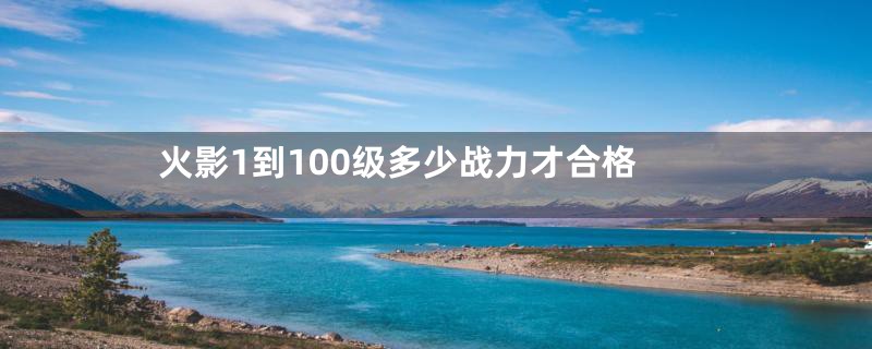 火影1到100级多少战力才合格