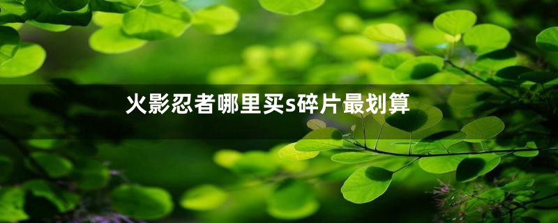 火影忍者哪里买s碎片最划算
