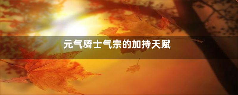 元气骑士气宗的加持天赋