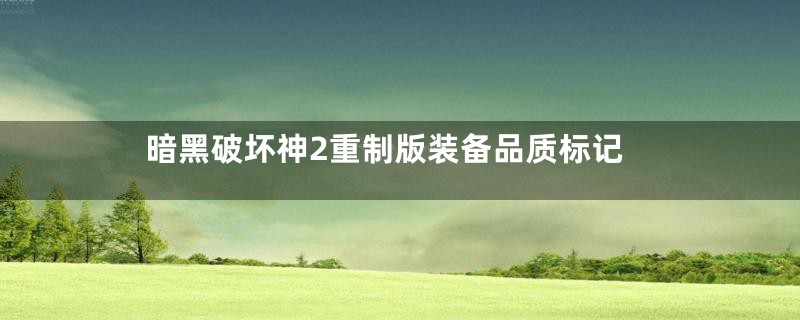 暗黑破坏神2重制版装备品质标记