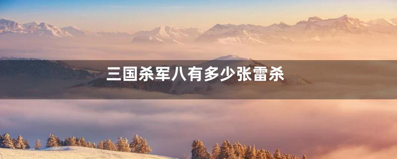 三国杀军八有多少张雷杀