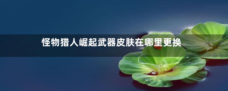 怪物猎人崛起武器皮肤在哪里更换