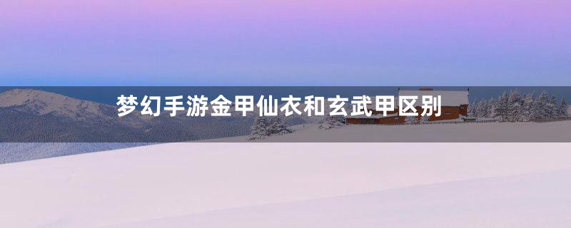 梦幻手游金甲仙衣和玄武甲区别