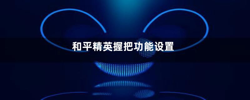 和平精英握把功能设置