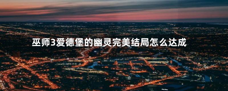 巫师3爱德堡的幽灵完美结局怎么达成