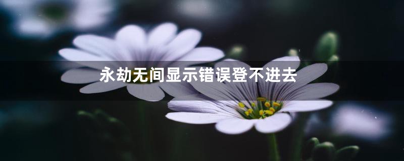 永劫无间显示错误登不进去