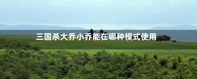 三国杀大乔小乔能在哪种模式使用
