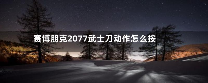 赛博朋克2077武士刀动作怎么按