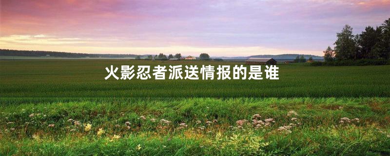 火影忍者派送情报的是谁