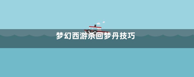 梦幻西游杀回梦丹技巧