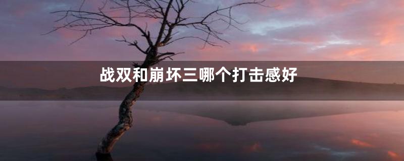战双和崩坏三哪个打击感好