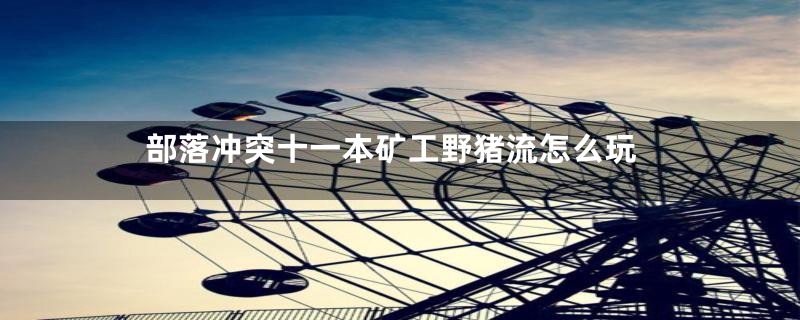 部落冲突十一本矿工野猪流怎么玩
