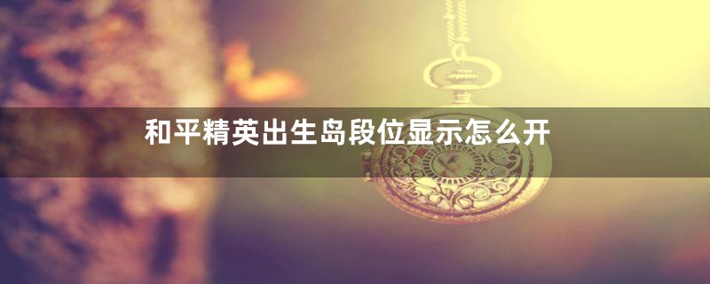 和平精英出生岛段位显示怎么开