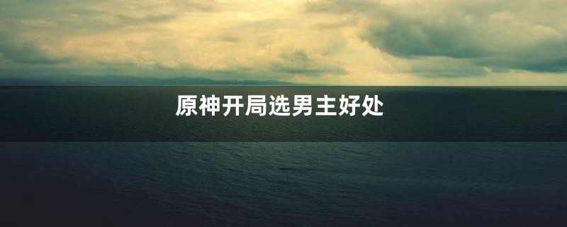 原神开局选男主好处