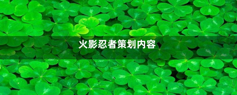 火影忍者策划内容