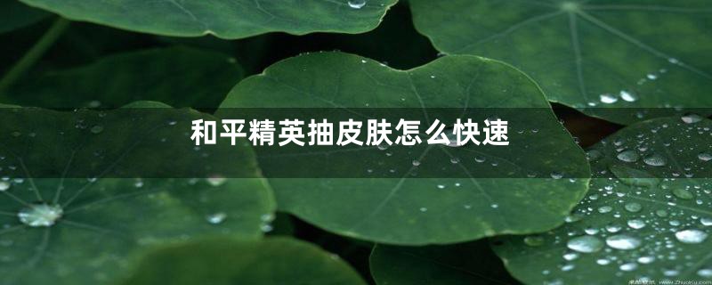 和平精英抽皮肤怎么快速