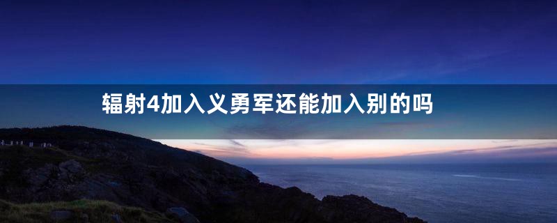 辐射4加入义勇军还能加入别的吗